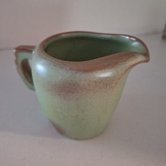 Frankoma Pottery Prairie Green Creamer with Handle Vintage Collectible